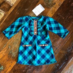 Navy & Emerald Buffalo Plaid Dress - RuffleButts
